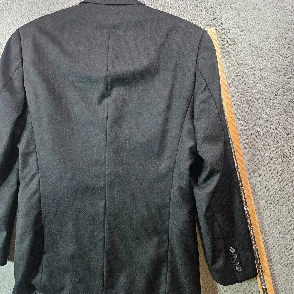 Boss Hugo Boss 40R 100% Wool Blazer Suit Jacket Men Textured Black - Please Read